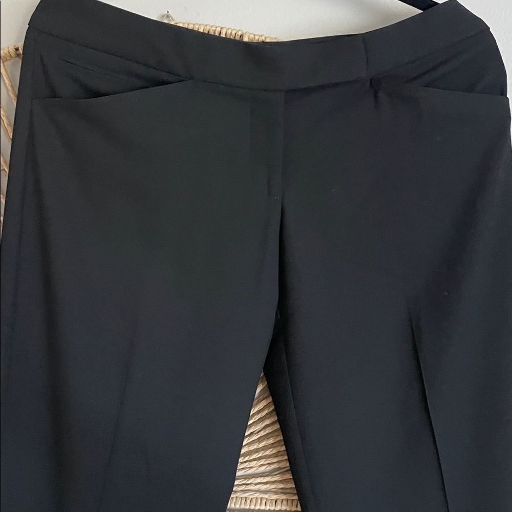 Y2K Vintage Bebe Classic Black Wide Leg Mid Rise Dress Pants Size 8